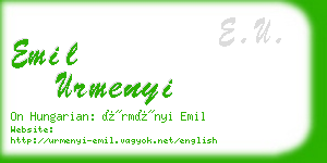 emil urmenyi business card